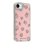 For iPhone 17th / 16th Case Rhinestone Edge Flower TPU + PC IMD Phone Cover