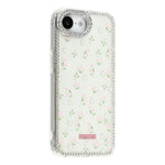 For iPhone 17th / 16th Case Rhinestone Edge Flower TPU + PC IMD Phone Cover