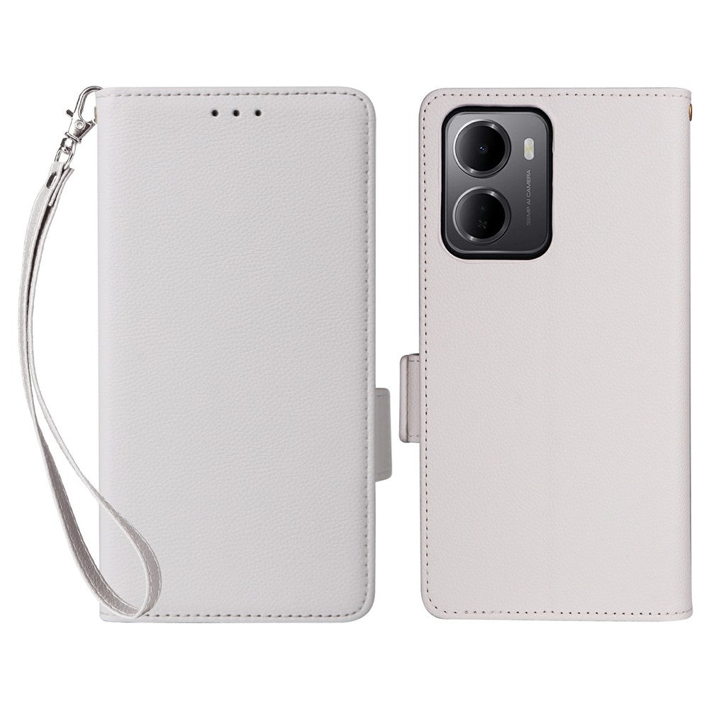 For Xiaomi Redmi 15a 5G  /  R70 5G  /  R70m 5G Case Litchi Texture Wallet Leather Phone Cover with Wrist Strap
