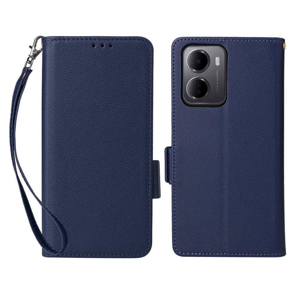 For Xiaomi Redmi 15a 5G  /  R70 5G  /  R70m 5G Case Litchi Texture Wallet Leather Phone Cover with Wrist Strap