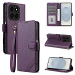 AZNS A2 Leather Case for Honor 400 Smart 5G  /  400 Smart 4G  /  X7d 4G  /  Play10T 5G  /  Play 80 Pro 5G RFID Blocking Wallet Stand Phone Cover with Wrist Strap