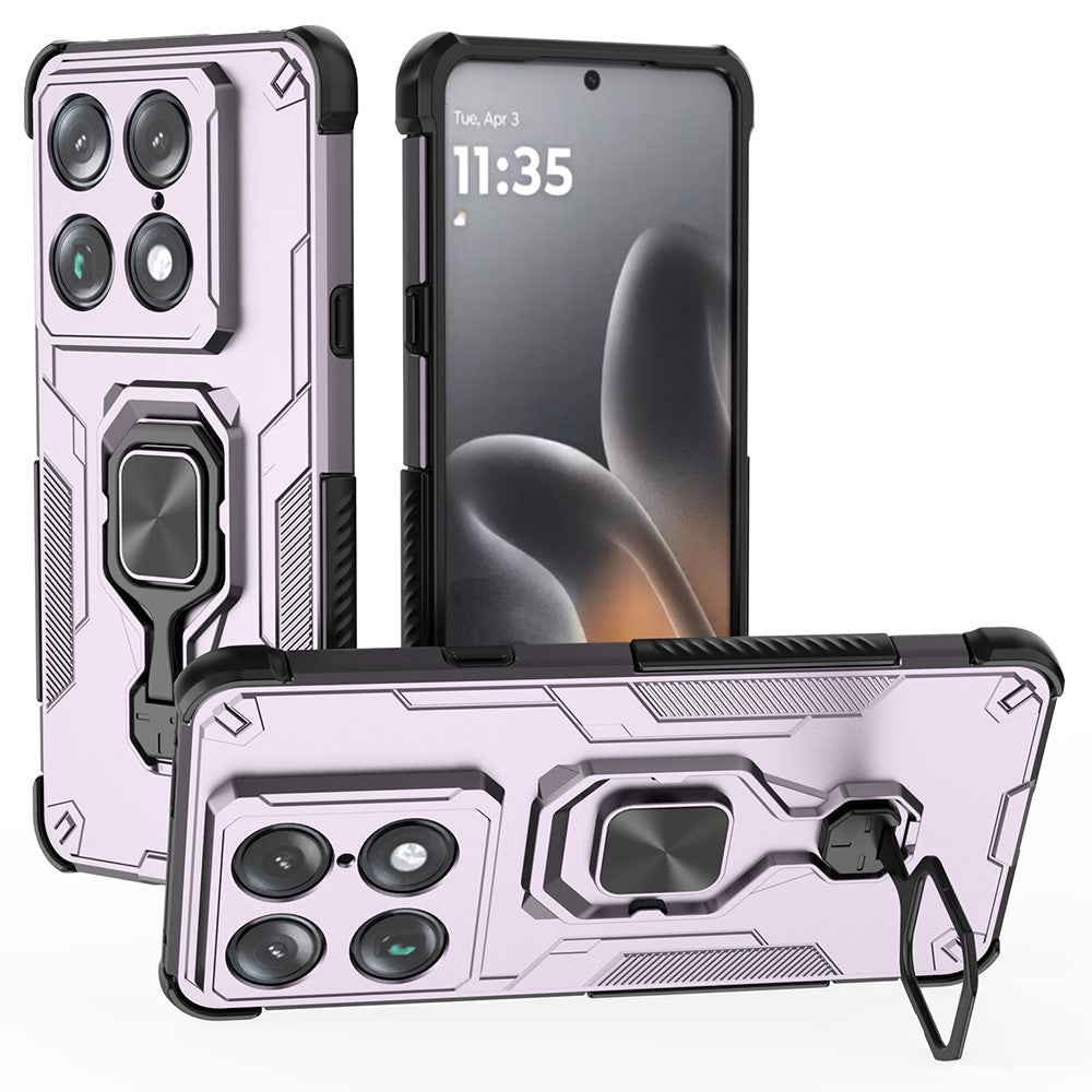 For Motorola Signature 5G Case Rotatable Ring Kickstand PC + TPU Shockproof Phone Cover