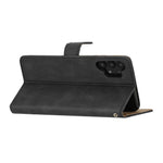For Samsung Galaxy A32 5G / M32 5G Imprinted Lines PU Leather Phone Cover Magnetic Closure Stand Crazy Horse Texture Protective Flip Wallet Case with Strap