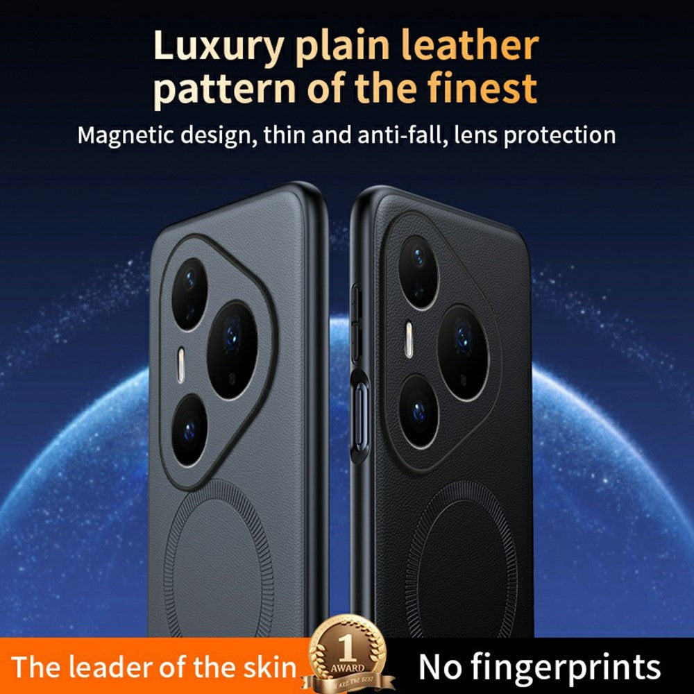 For Huawei Pura 90 Pro Max Magnetic Case Leather Coated TPU + PC Phone Cover