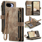 CaseMe for Google Pixel 10a CASEME C30 Phone Cases with Strap Zipper Multiple Card Holder PU Leather Cover