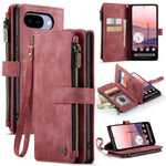CaseMe for Google Pixel 10a CASEME C30 Phone Cases with Strap Zipper Multiple Card Holder PU Leather Cover