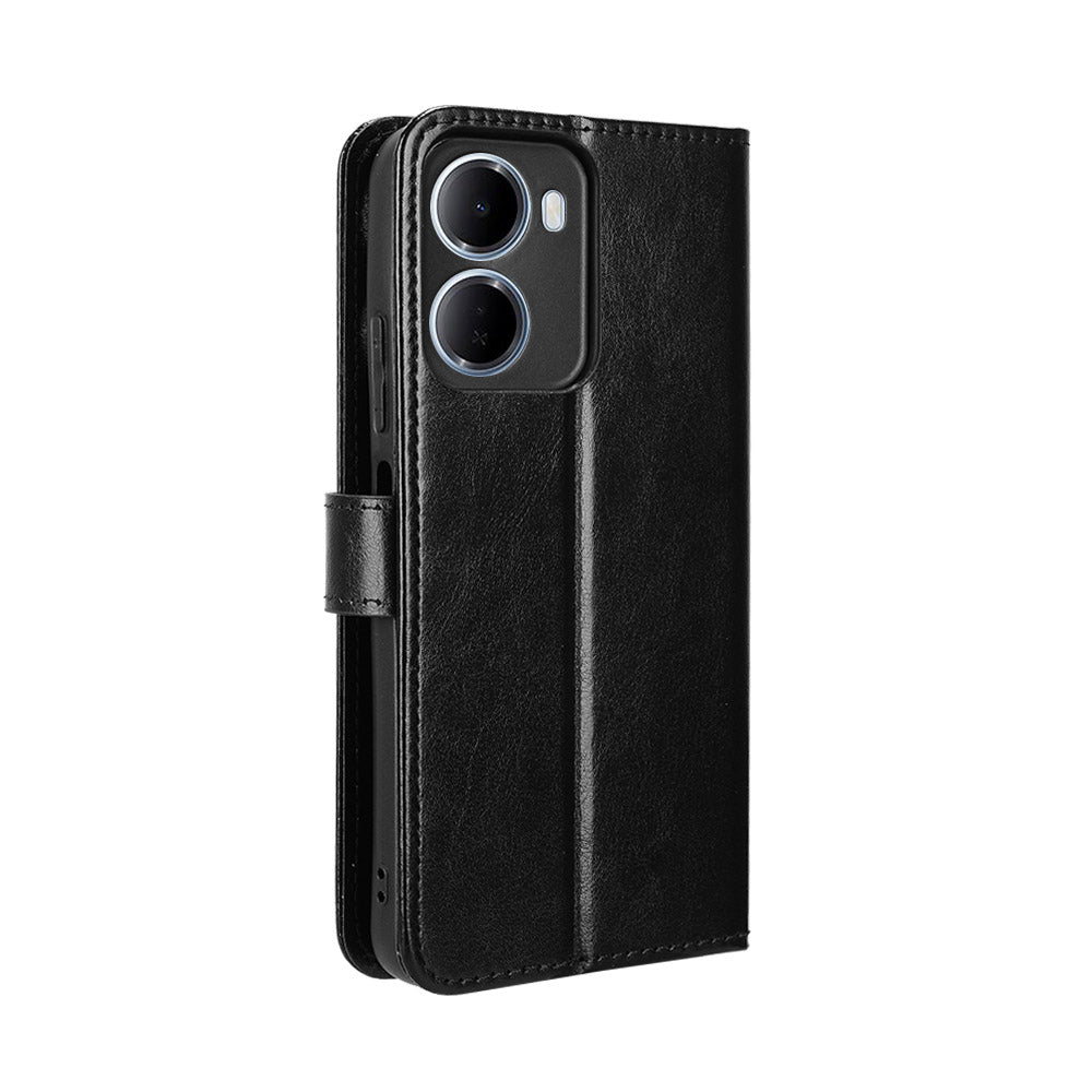 Xiaomi Redmi R70 5G / Xiaomi Redmi R70m 5G / Xiaomi Redmi 15a 5G PU-läderskal med rem, plånboksfodral med Crazy Horse-textur