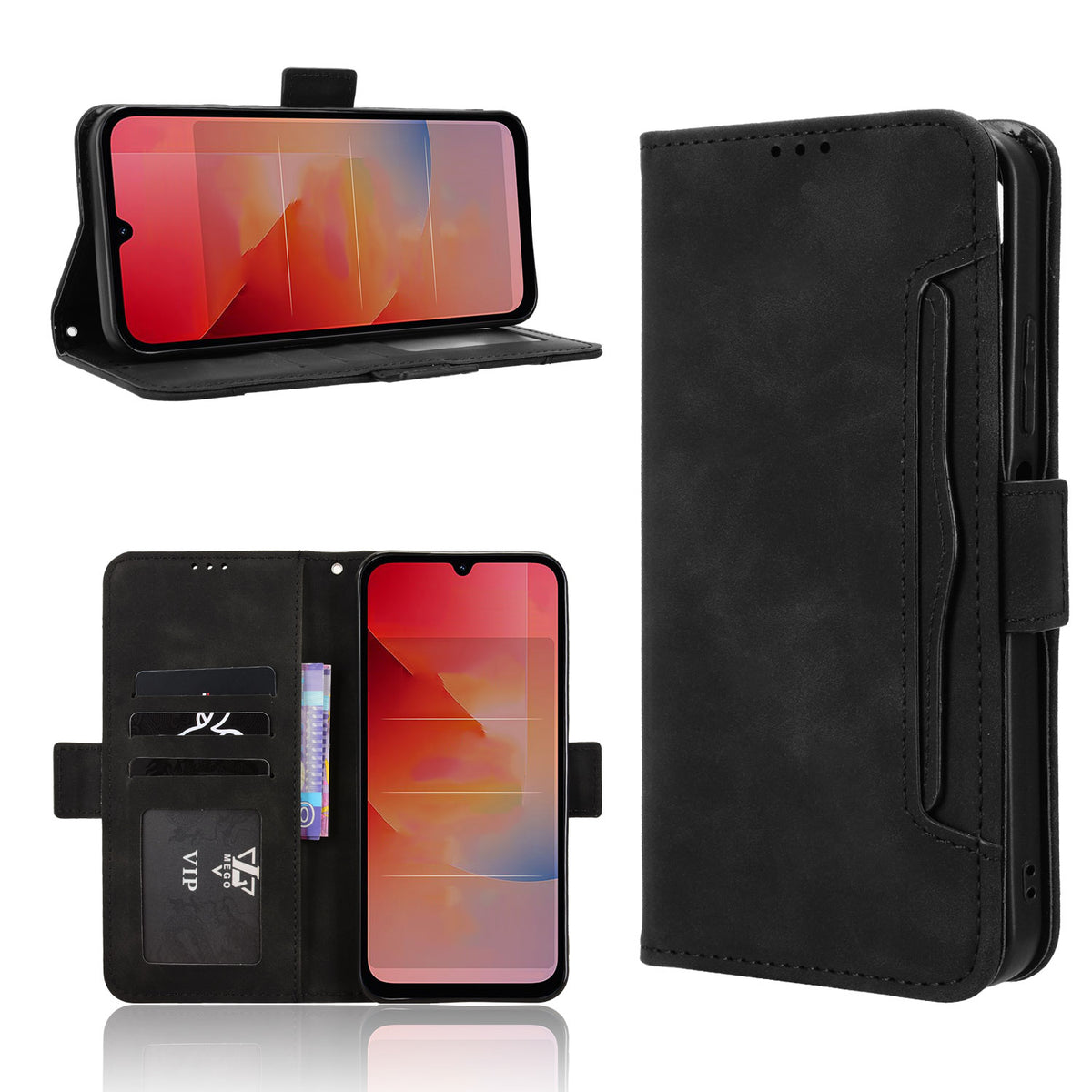 Xiaomi Redmi R70 5G / Xiaomi Redmi R70m 5G / Xiaomi Redmi 15a 5G lædercover, mobiltegnebogscover med flere kortlommer