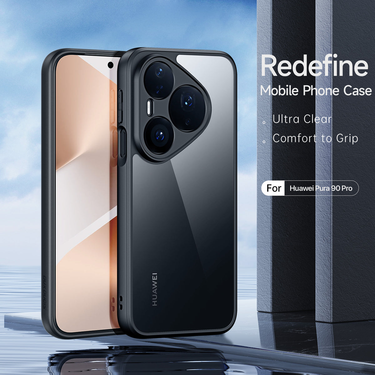 Dux Ducis för Huawei Pura 90s Pro 5G / Pura 90 Pro DUX DUCIS Aimo-serien PC + TPU genomskinligt bakstycke för mobil (REACH-certifiering)