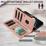 For iPhone 18 Pro / 17 Pro Wallet Case 9 Card Slots RFID Blocking Mandala Embossed Leather Flip Cover with Wrist Strap