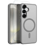 NORTHJO-cover til Samsung Galaxy S24+ - Gennemsigtigt mat, stødsikkert mobilcover med hærdet glas