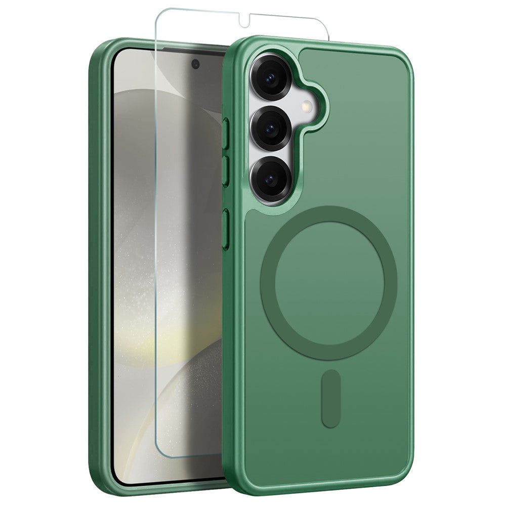 NORTHJO-cover til Samsung Galaxy S24+ - Gennemsigtigt mat, stødsikkert mobilcover med hærdet glas