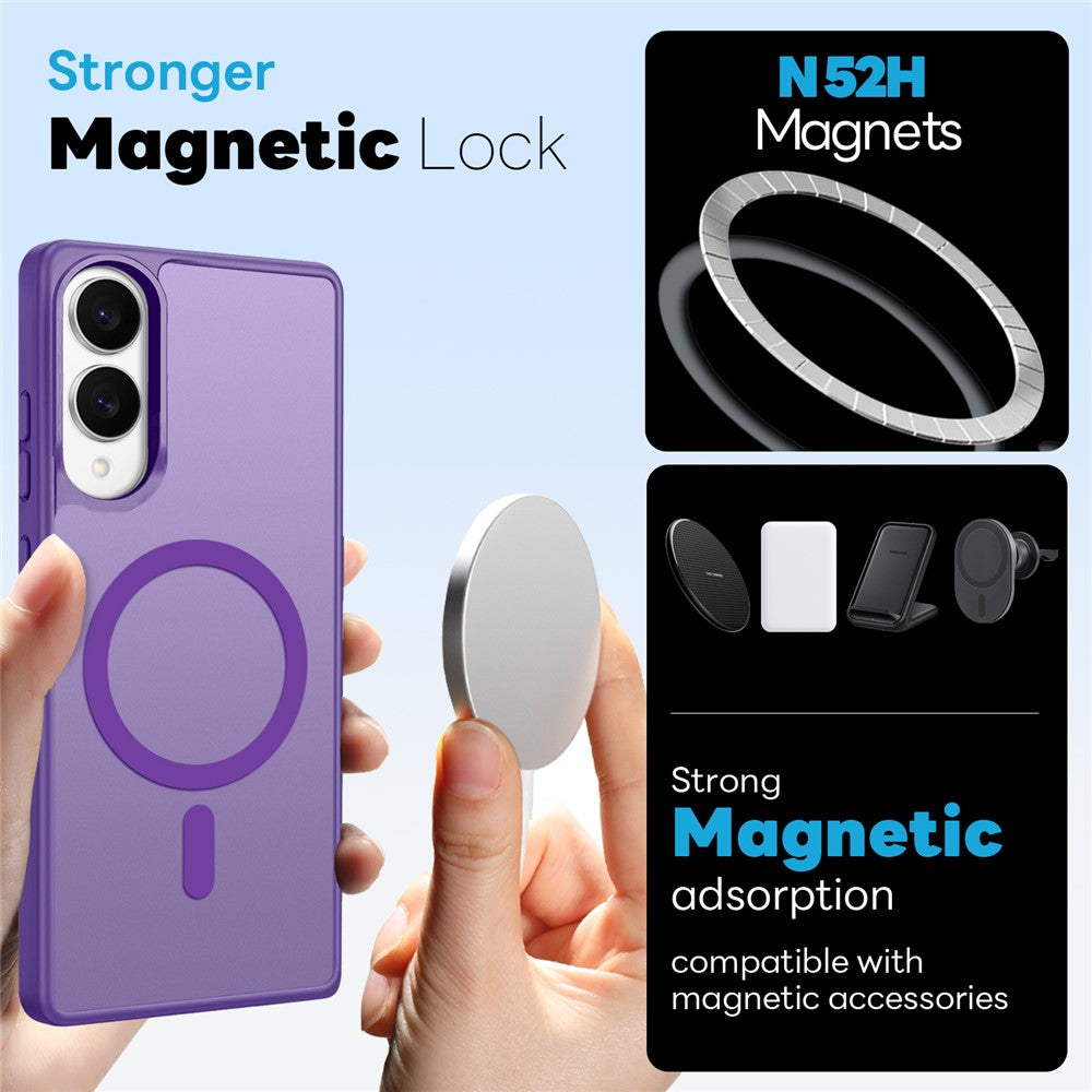 NORTHJO 5 in 1 Set for Samsung Galaxy S25 Edge Magnetic Case Translucent Matte Shockproof Phone Cover with 2Pcs Front Screen Protector + 2Pcs Lens Film