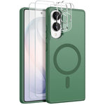 NORTHJO 5 in 1 Set for Samsung Galaxy S25 Edge Magnetic Case Translucent Matte Shockproof Phone Cover with 2Pcs Front Screen Protector + 2Pcs Lens Film
