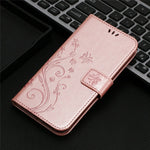 For Xiaomi Redmi 15a 5G Leather Wallet Case Butterfly Flower Imprinted Phone Cover with Strap