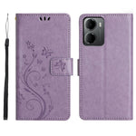 For Xiaomi Redmi 15a 5G Leather Wallet Case Butterfly Flower Imprinted Phone Cover with Strap