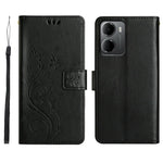 For Xiaomi Redmi 15a 5G Leather Wallet Case Butterfly Flower Imprinted Phone Cover with Strap