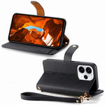 For Oppo Reno15 F 5G Case RFID Blocking Zipper Pocket Leather Wallet Phone Cover with Strap