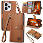 For Oppo Reno15 F 5G Case RFID Blocking Zipper Pocket Leather Wallet Phone Cover with Strap