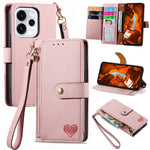 For Oppo Reno15 F 5G Case RFID Blocking Zipper Pocket Leather Wallet Phone Cover with Strap