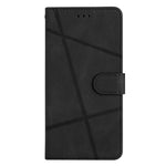 For Samsung Galaxy A22 5G (EU Version) Crazy Horse Texture PU Leather Case Imprinted Lines Wallet Stand Full Protection Flip Phone Cover with Strap