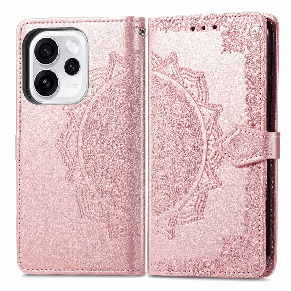 For Oppo Reno15 F 5G Wallet Case Mandala Flower Leather Phone Cover Stand
