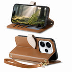 For Oppo Reno15 F 5G Stand Case Leaf Shape Magnetic Clasp Leather Phone Cover with Hand Strap