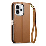 For Oppo Reno15 F 5G Stand Case Leaf Shape Magnetic Clasp Leather Phone Cover with Hand Strap