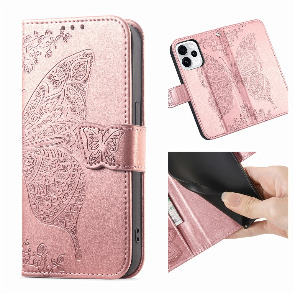For Oppo Reno15 F 5G Case with Strap Butterfly Pattern PU Leather Wallet Phone Cover