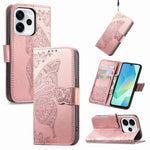 For Oppo Reno15 F 5G Case with Strap Butterfly Pattern PU Leather Wallet Phone Cover
