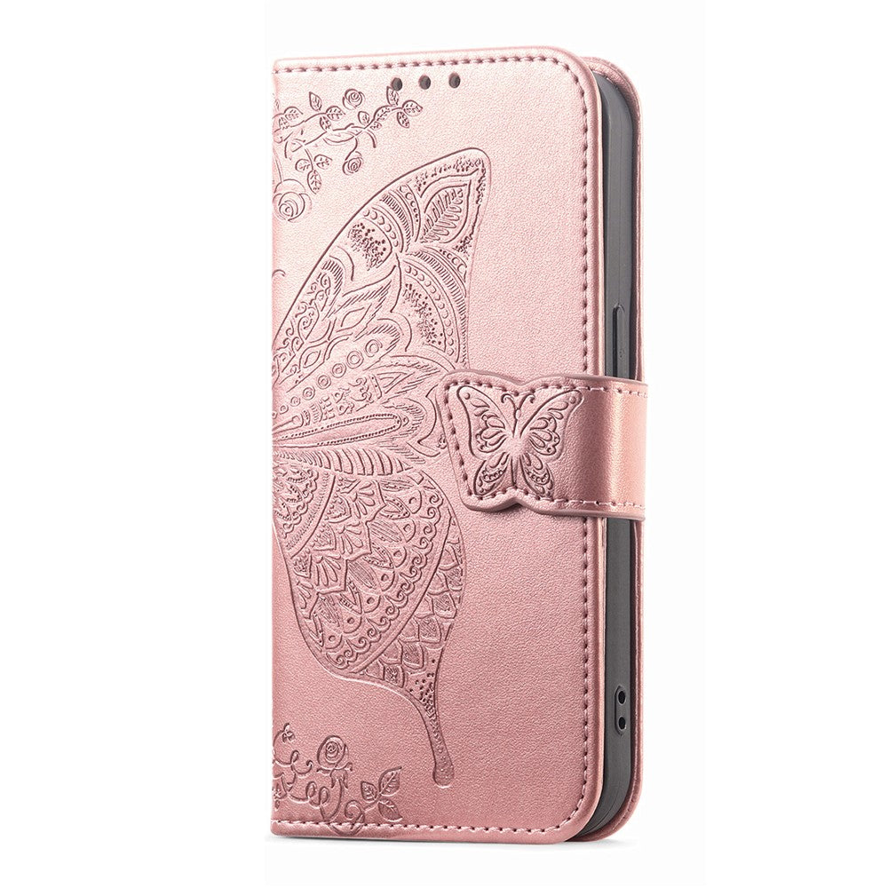For Oppo Reno15 F 5G Case with Strap Butterfly Pattern PU Leather Wallet Phone Cover