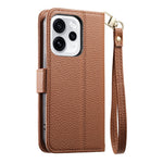 Oppo Reno15 F 5G Fodral Dragkedja Fack TPU PU Läder Plånboksfodral med Rem