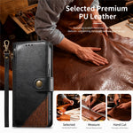 For Oppo Reno15 F 5G Case Color Splicing TPU PU Leather Flip Shockproof Phone Cover with Wrist Strap