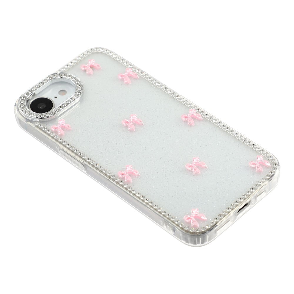 For iPhone 17e / 16e Case Rhinestone Aurora Butterfly Bow Glitter TPU + PC IMD Phone Cover