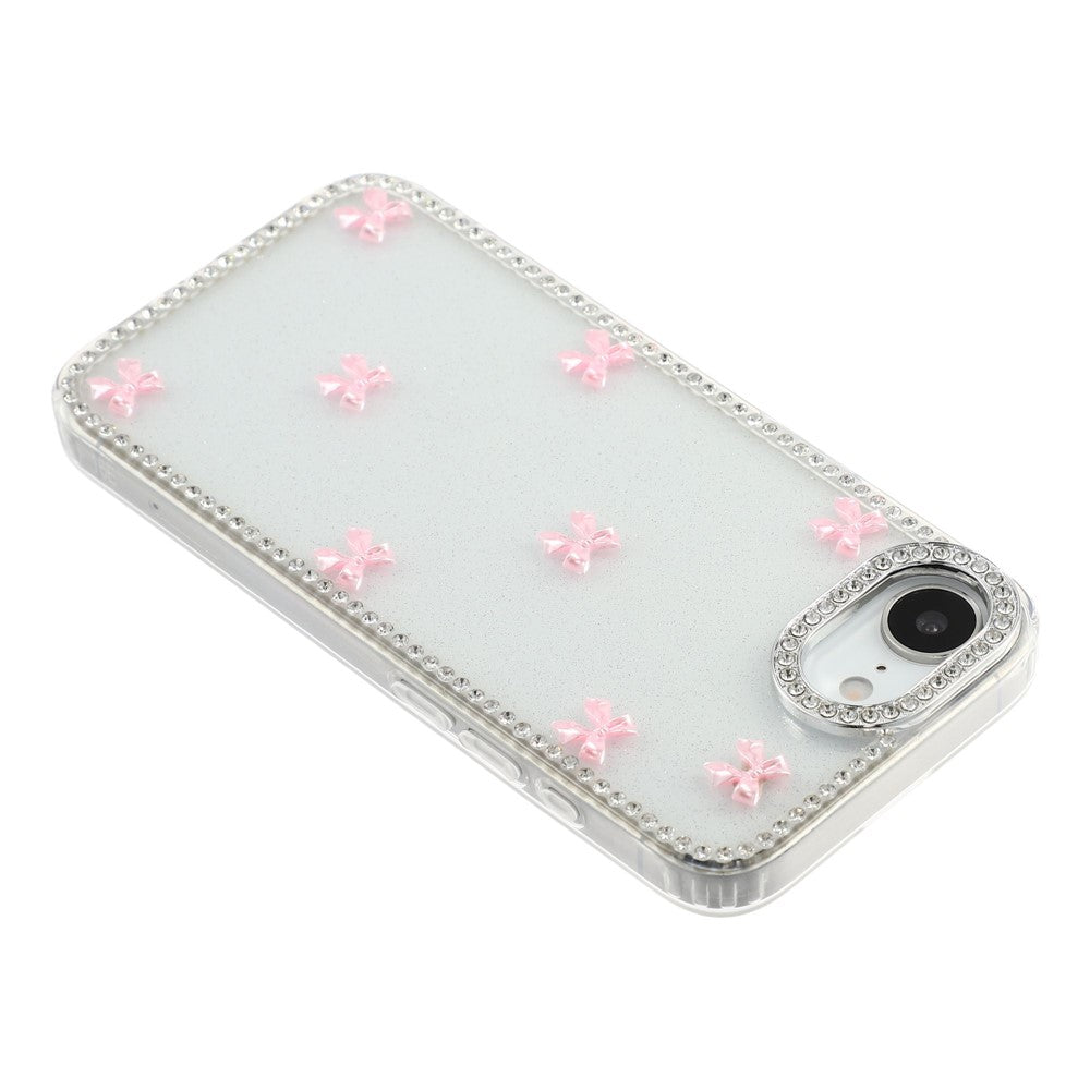 For iPhone 17e / 16e Case Rhinestone Aurora Butterfly Bow Glitter TPU + PC IMD Phone Cover
