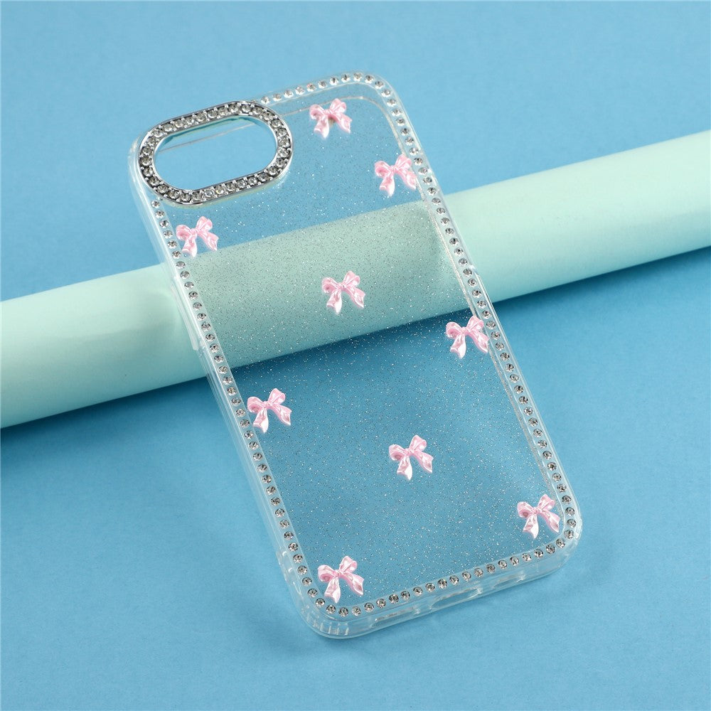 For iPhone 17e / 16e Case Rhinestone Aurora Butterfly Bow Glitter TPU + PC IMD Phone Cover