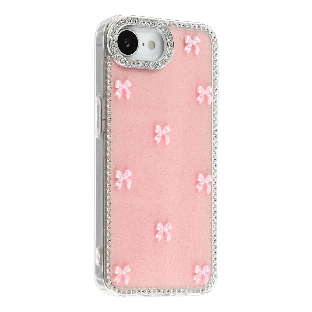 For iPhone 17e / 16e Case Rhinestone Aurora Butterfly Bow Glitter TPU + PC IMD Phone Cover