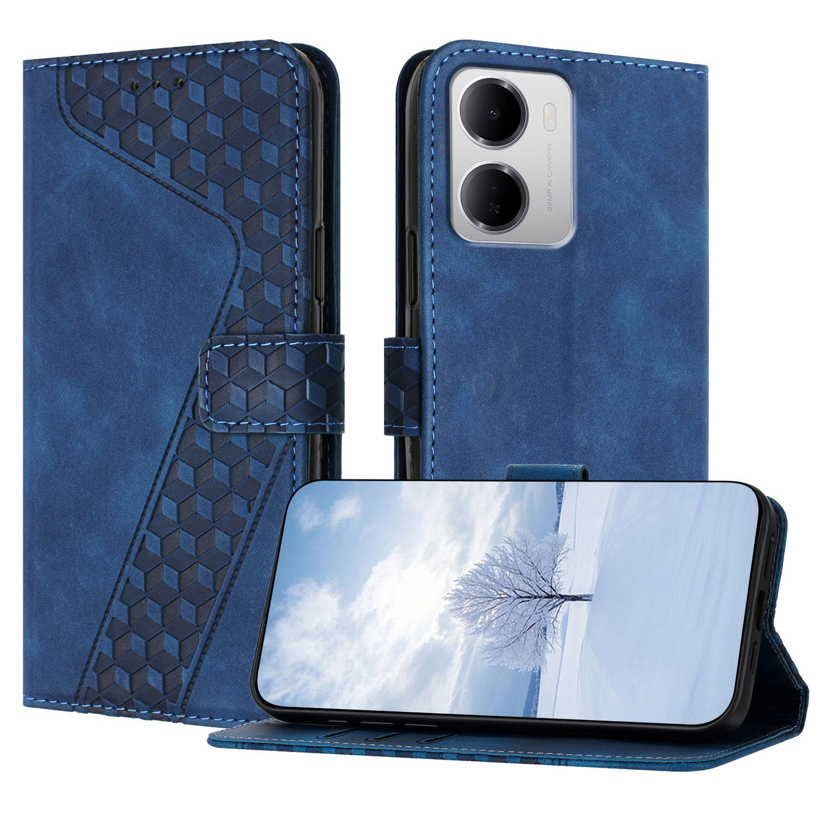 For Xiaomi Redmi 15a 5G Leather Case 7-Shaped Pattern Wallet Stand Shockproof Phone Cover