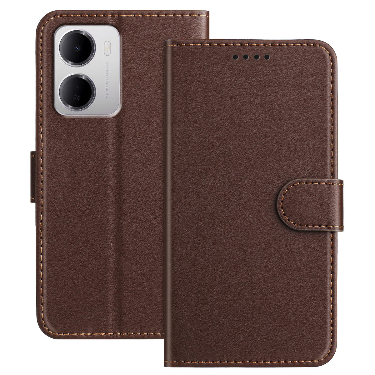 For Xiaomi Redmi 15a 5G Leather Case Wallet Stand Solid Color Anti Drop Phone Cover