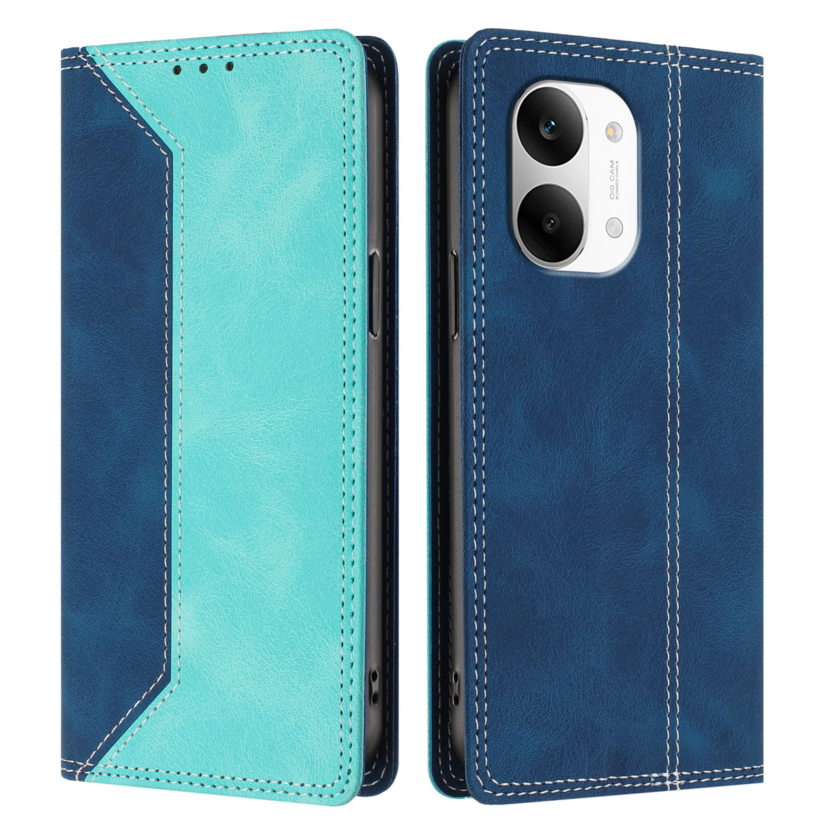 For Xiaomi Redmi Turbo 5 Max 5G / Xiaomi Poco X8 Pro Max 5G Leather Case Skin Touch Color Splicing RFID Blocking Wallet Stand Phone Cover