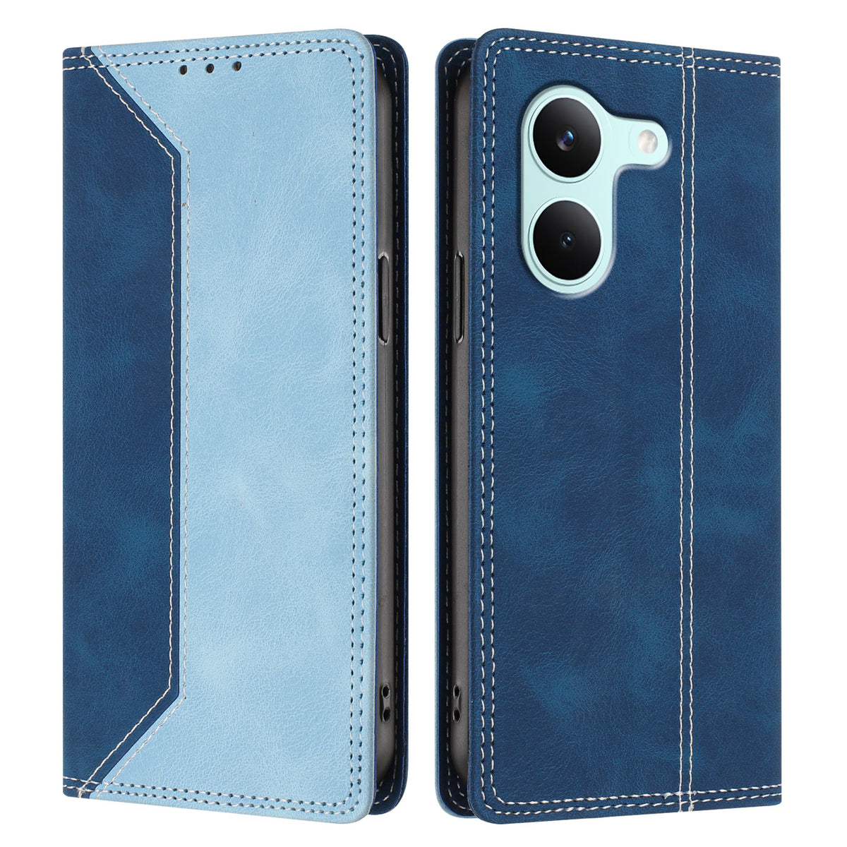 For Xiaomi Redmi Turbo 5 5G / Xiaomi Poco X8 Pro 5G Leather Case Skin Touch Color Splicing RFID Blocking Wallet Stand Phone Cover