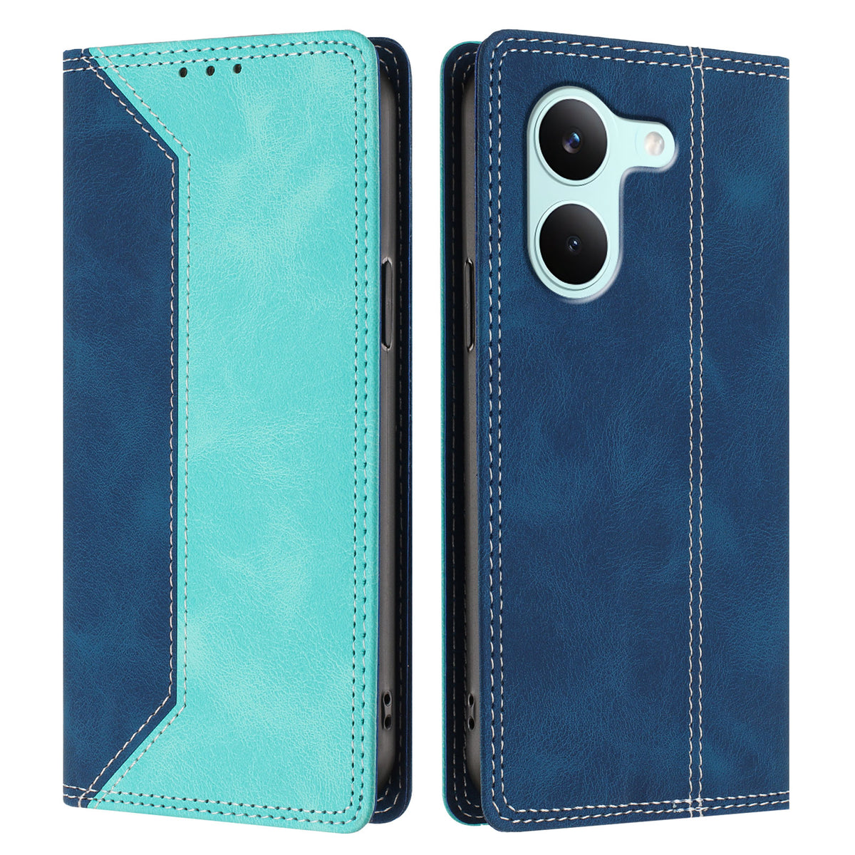 For Xiaomi Redmi Turbo 5 5G / Xiaomi Poco X8 Pro 5G Leather Case Skin Touch Color Splicing RFID Blocking Wallet Stand Phone Cover