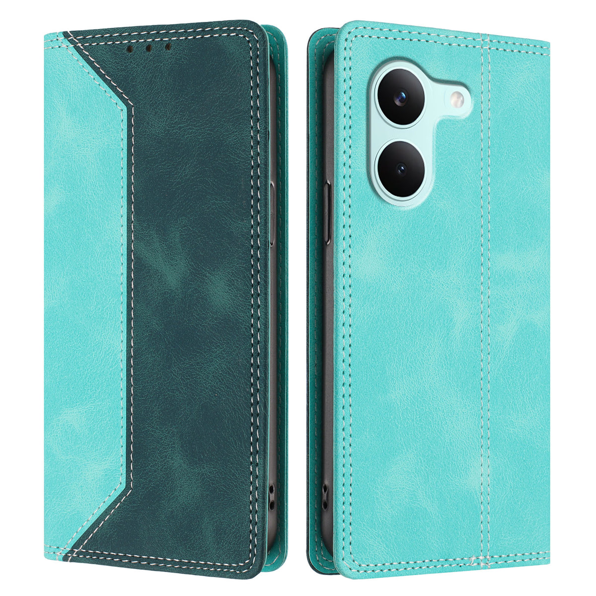 For Xiaomi Redmi Turbo 5 5G / Xiaomi Poco X8 Pro 5G Leather Case Skin Touch Color Splicing RFID Blocking Wallet Stand Phone Cover