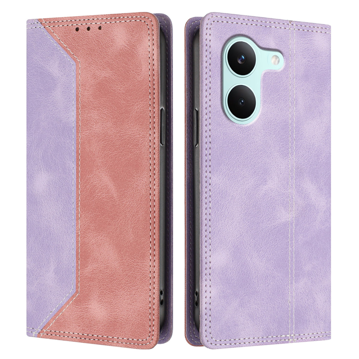 For Xiaomi Redmi Turbo 5 5G / Xiaomi Poco X8 Pro 5G Leather Case Skin Touch Color Splicing RFID Blocking Wallet Stand Phone Cover