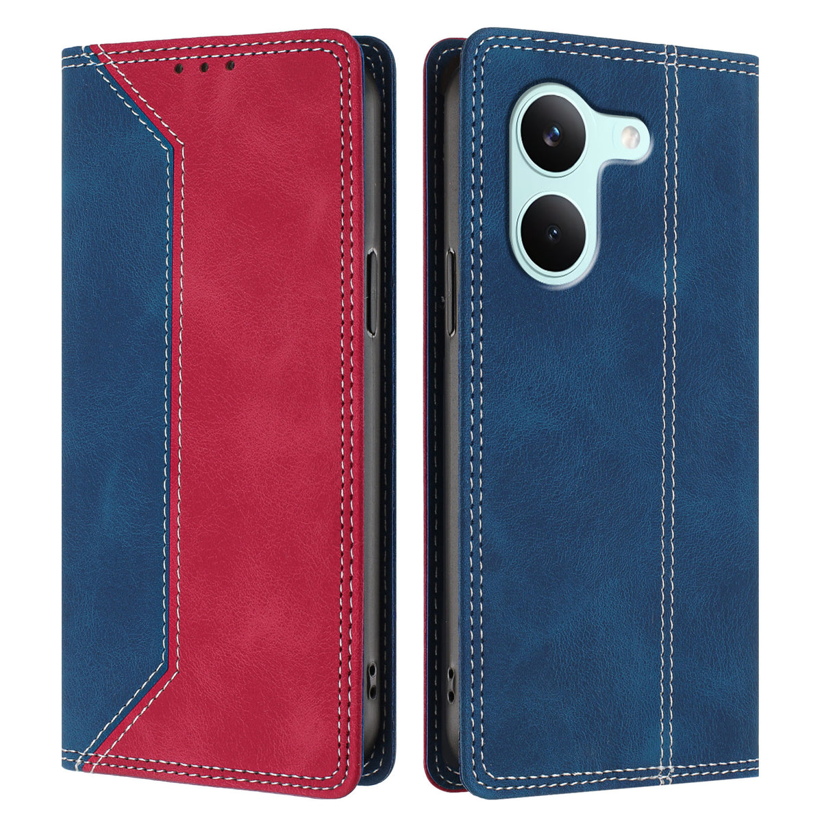 For Xiaomi Redmi Turbo 5 5G / Xiaomi Poco X8 Pro 5G Leather Case Skin Touch Color Splicing RFID Blocking Wallet Stand Phone Cover