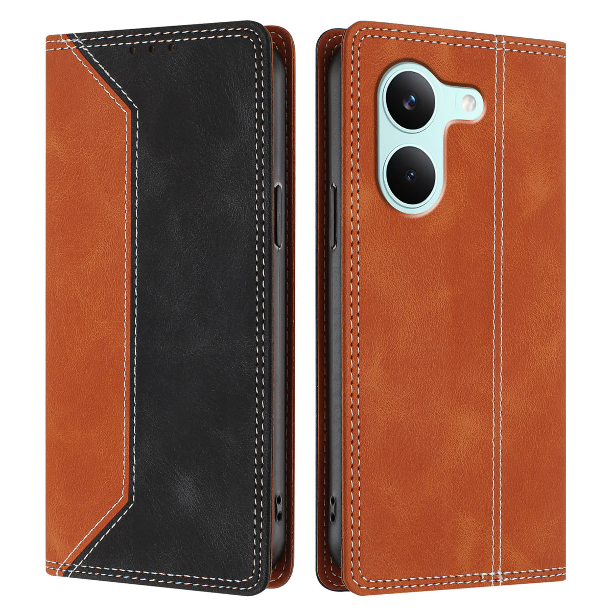 For Xiaomi Redmi Turbo 5 5G / Xiaomi Poco X8 Pro 5G Leather Case Skin Touch Color Splicing RFID Blocking Wallet Stand Phone Cover