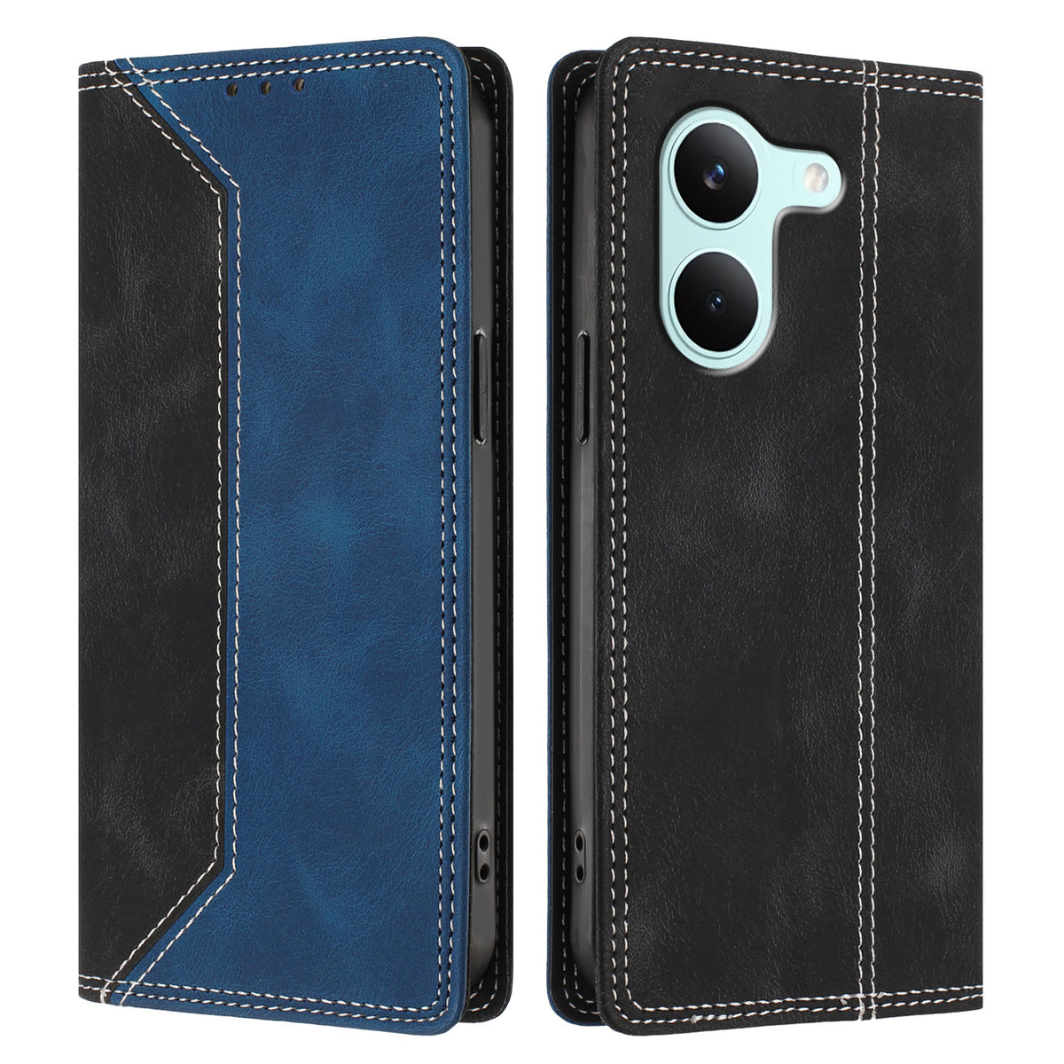 For Xiaomi Redmi Turbo 5 5G / Xiaomi Poco X8 Pro 5G Leather Case Skin Touch Color Splicing RFID Blocking Wallet Stand Phone Cover