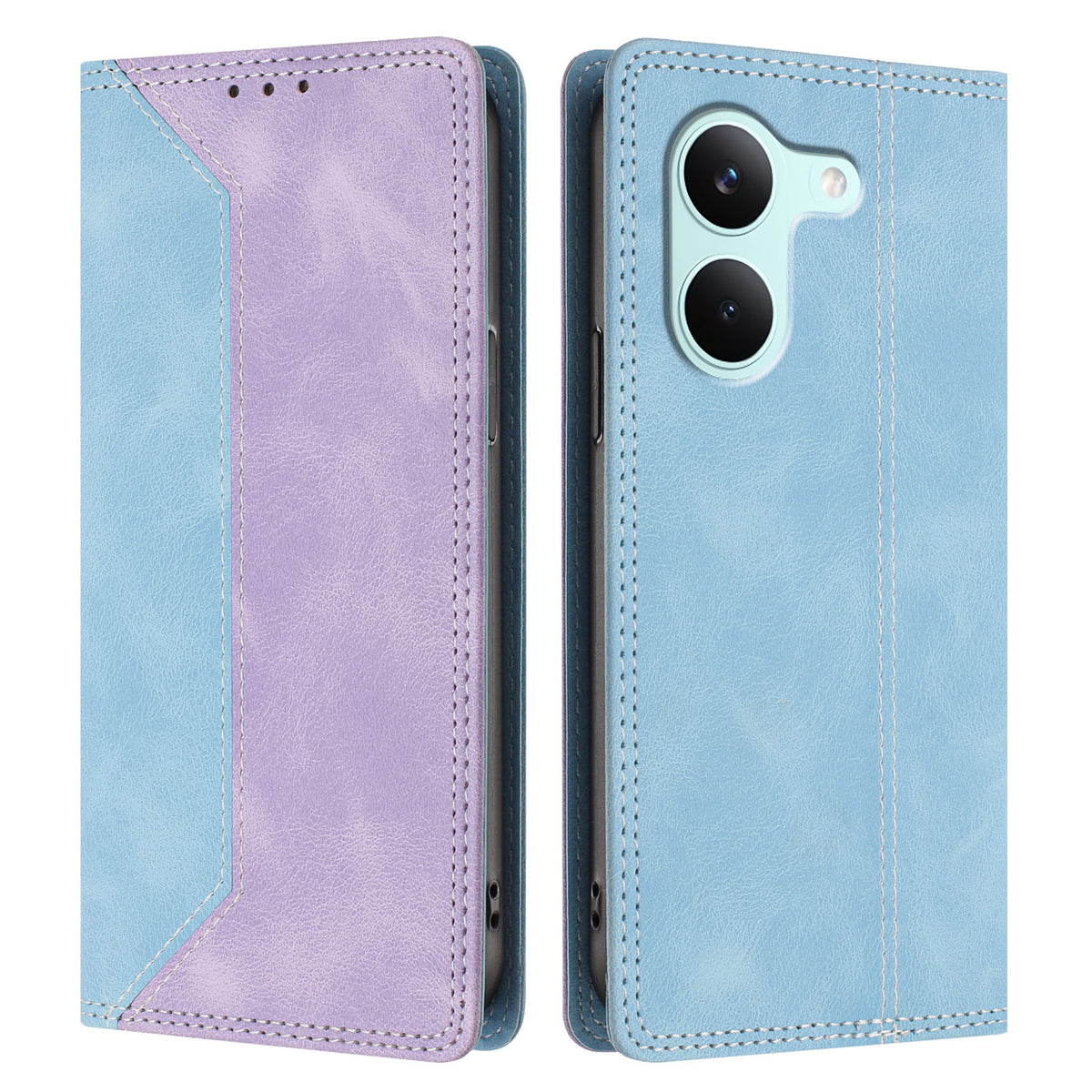 For Xiaomi Redmi Turbo 5 5G / Xiaomi Poco X8 Pro 5G Leather Case Skin Touch Color Splicing RFID Blocking Wallet Stand Phone Cover