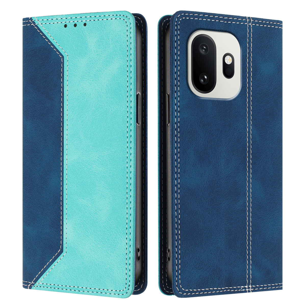 OnePlus 15T 5G Läderfodral Skin Touch Färgskarvning RFID-blockerande Plånboksfodral