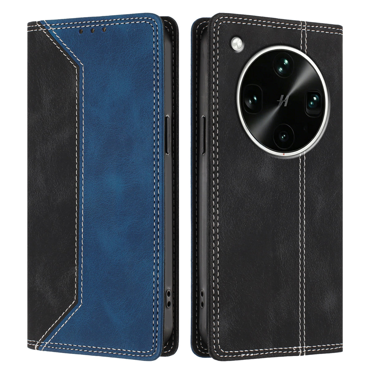 For Oppo Find X9 Ultra 5G Leather Case Skin Touch Color Splicing RFID Blocking Wallet Stand Phone Cover